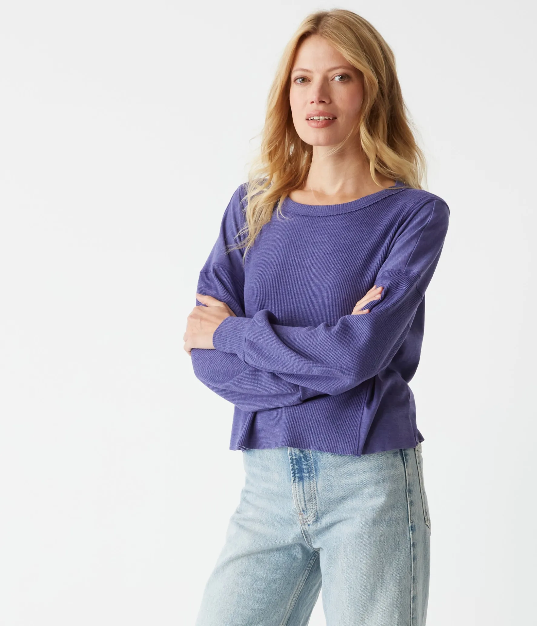 Cait Mixed Fabric Tee
