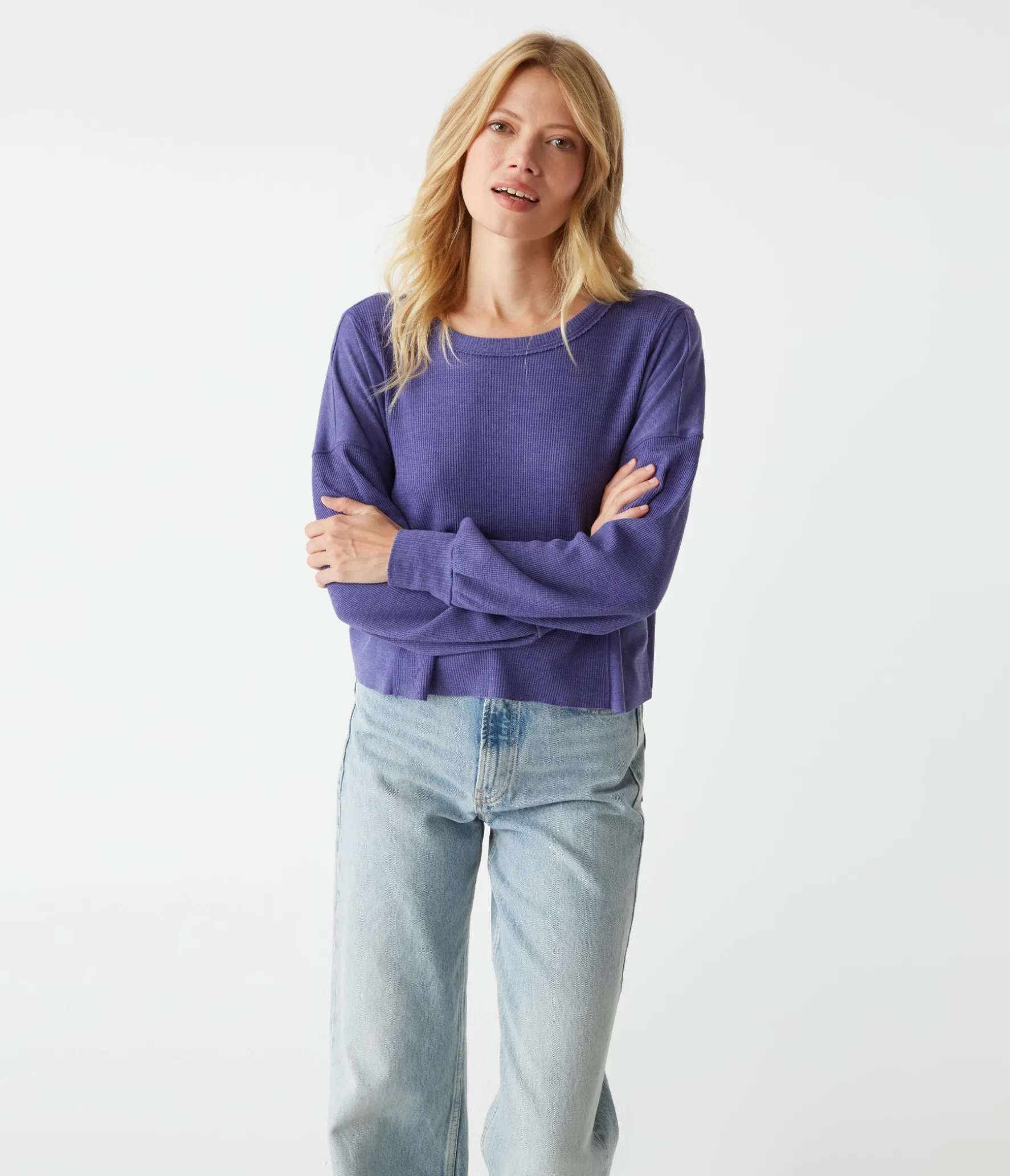Cait Mixed Fabric Tee