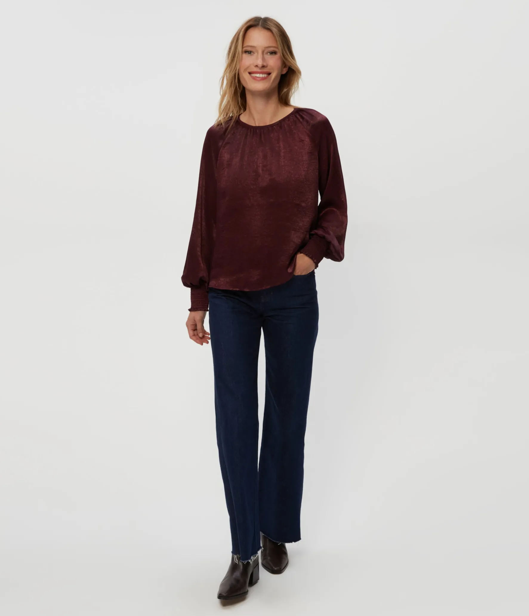 Fabi Hammered Satin Top