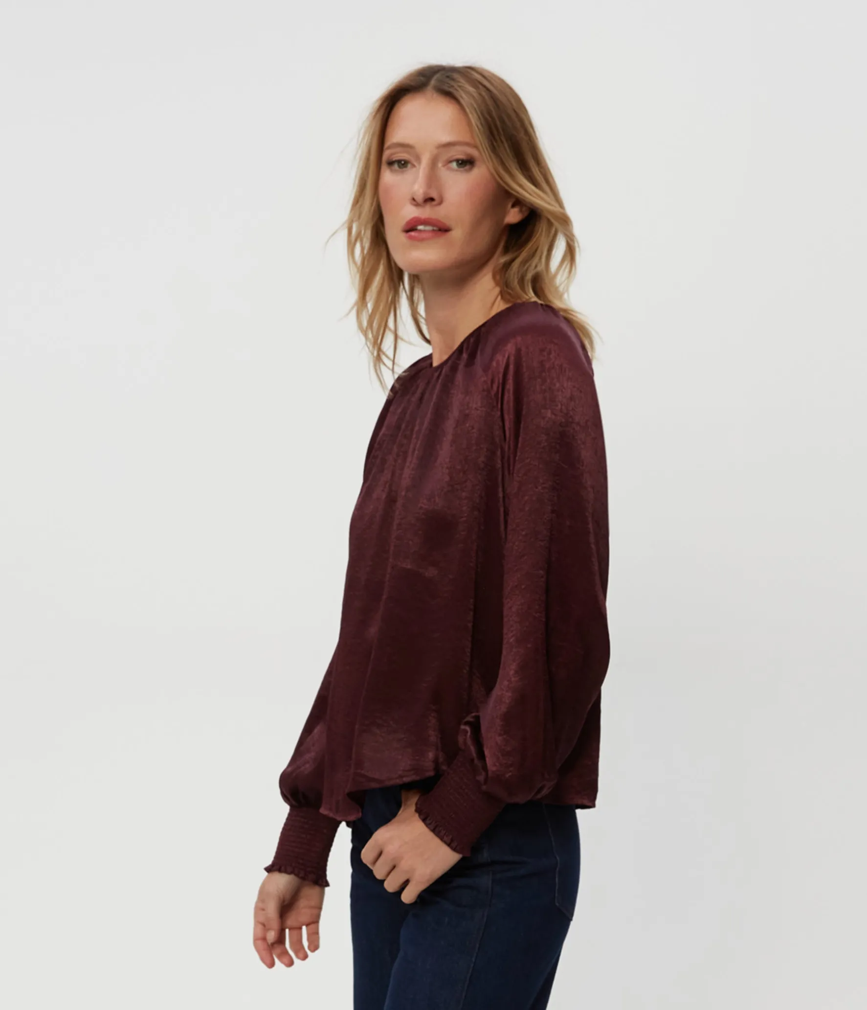 Fabi Hammered Satin Top