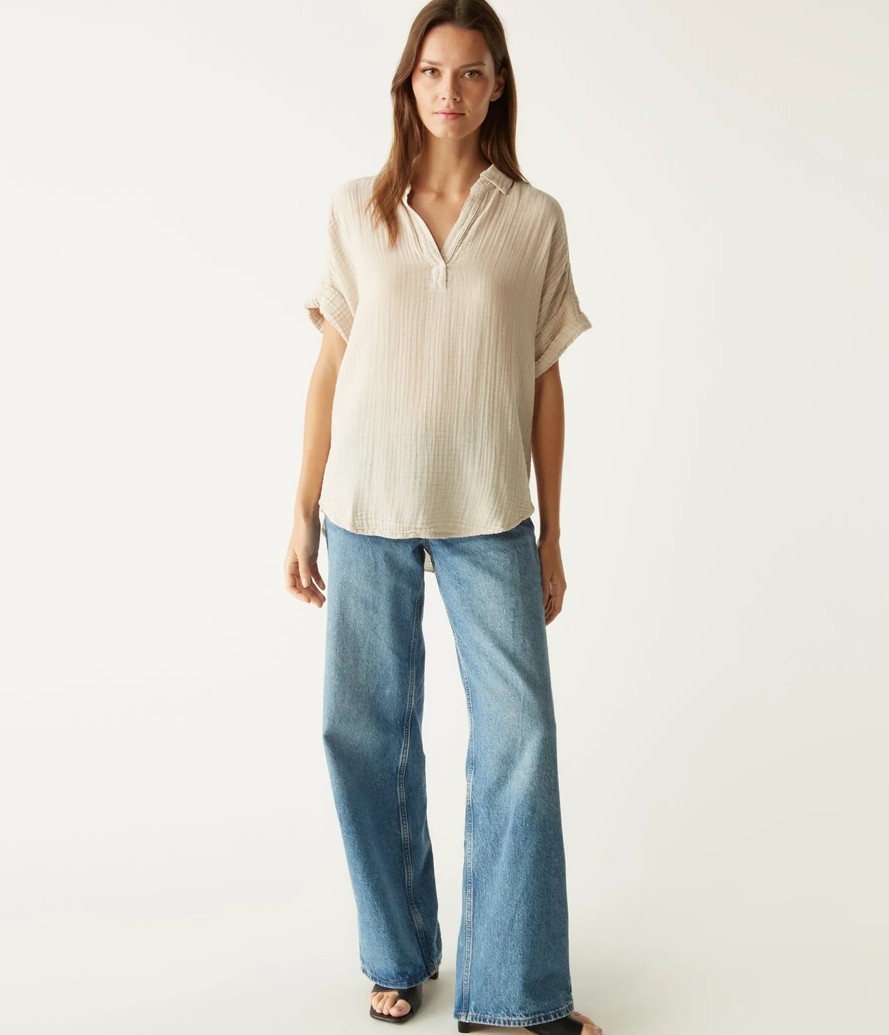 Gigi Gauze Popover Top