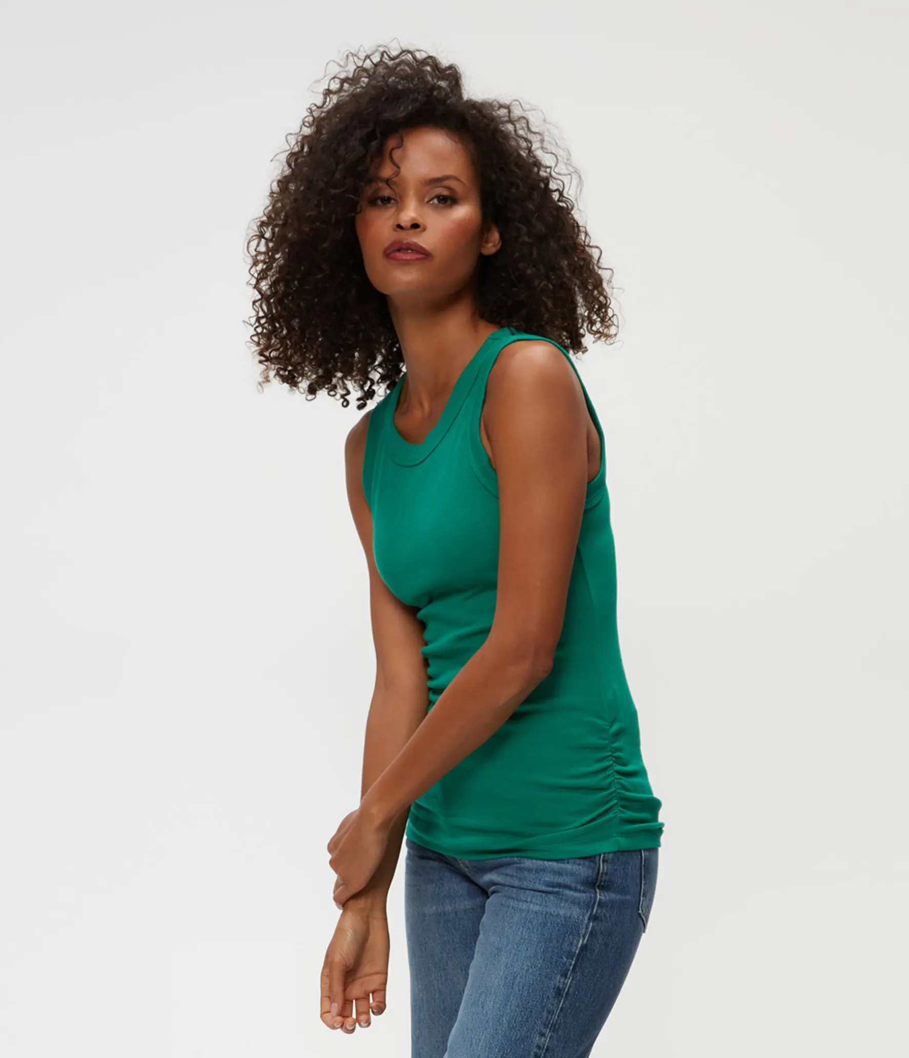 Halley Ribbed Tank with Ruching