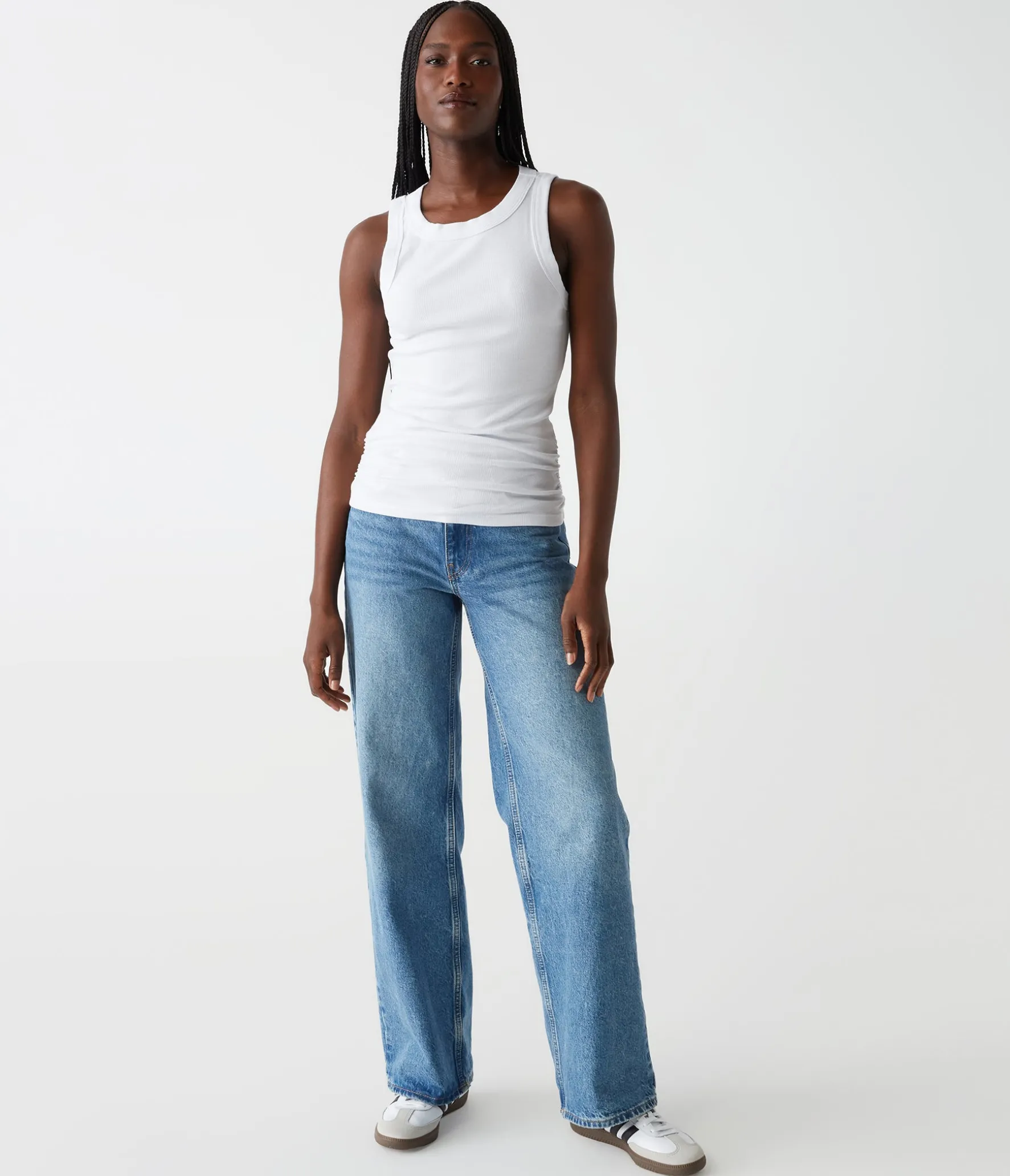 Halley Ribbed Tank with Ruching