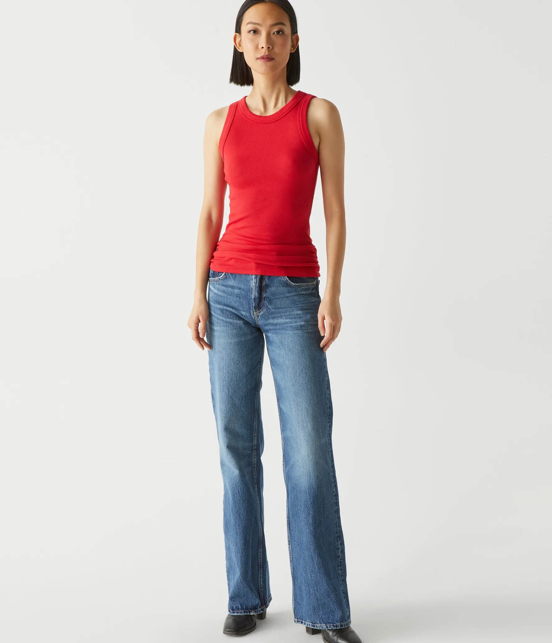 Halley Ribbed Tank with Ruching