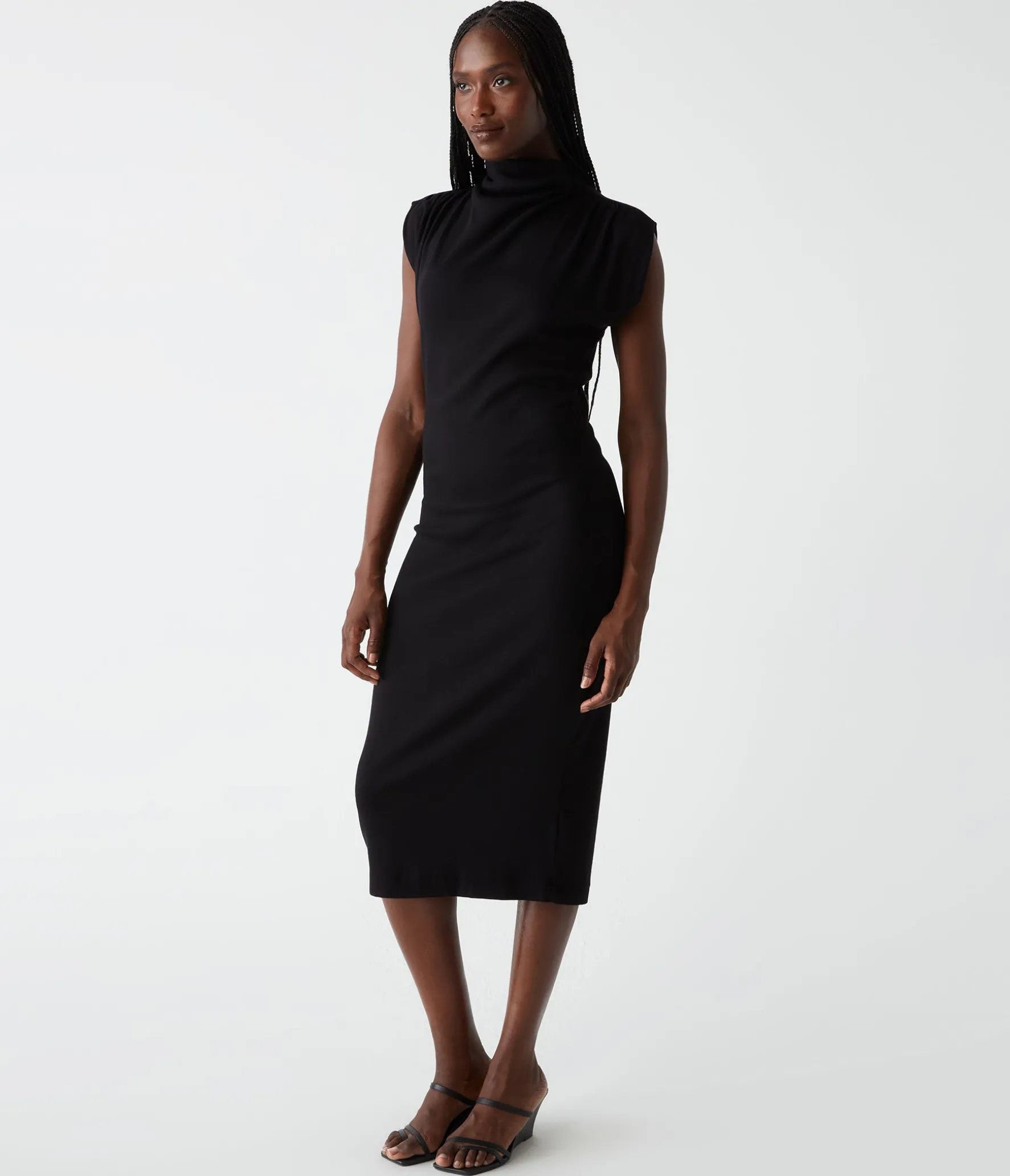 Iolanda Power Shoulder Dress