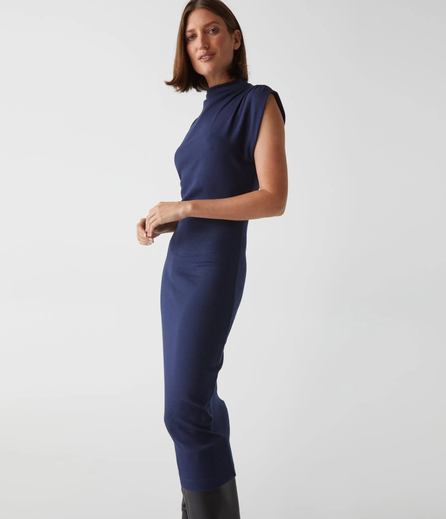 Iolanda Power Shoulder Dress