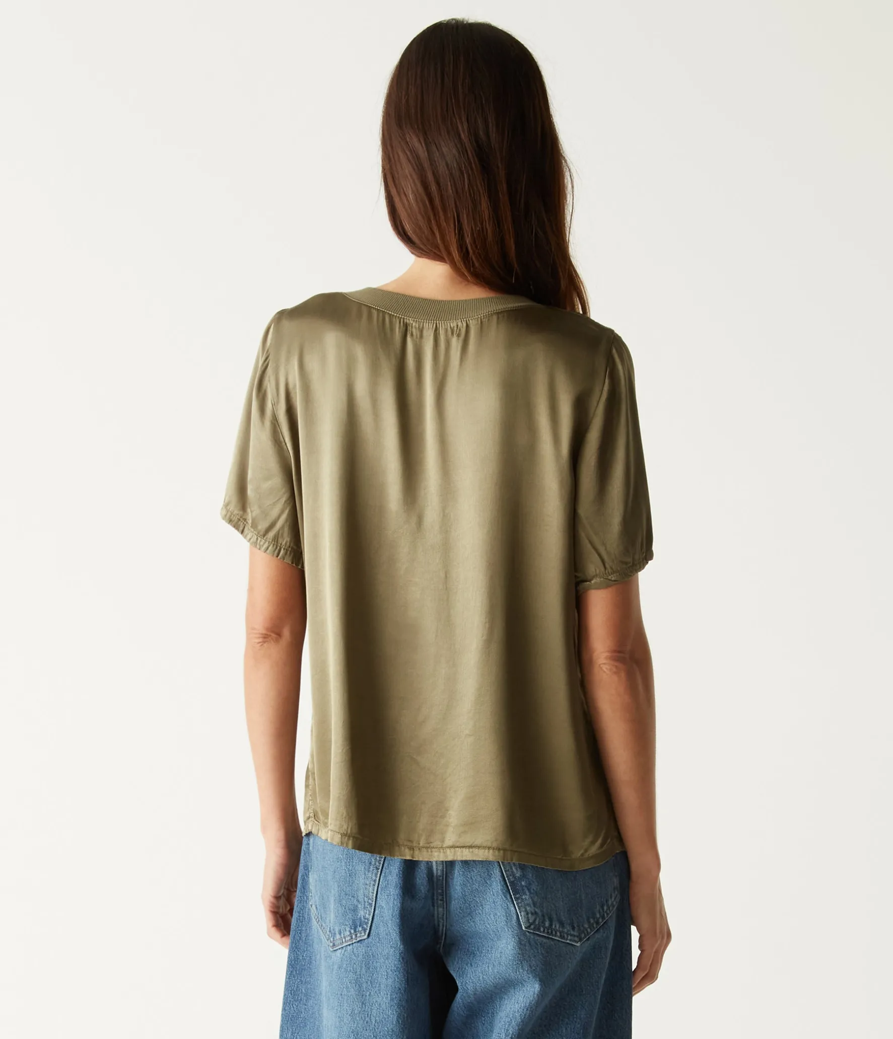 Jodi Satin V-Neck Top