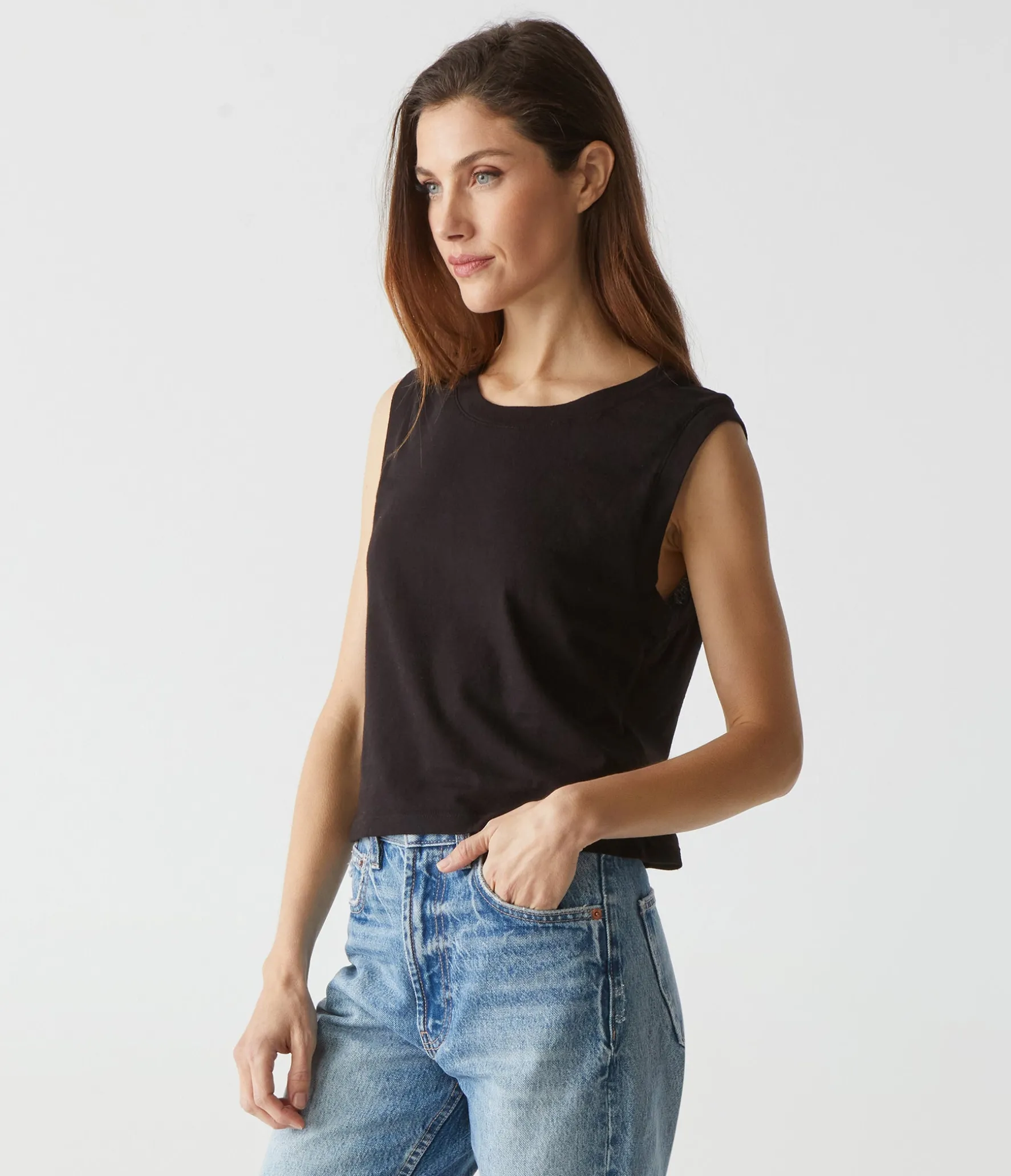 Johnnie Cropped Muscle Tank