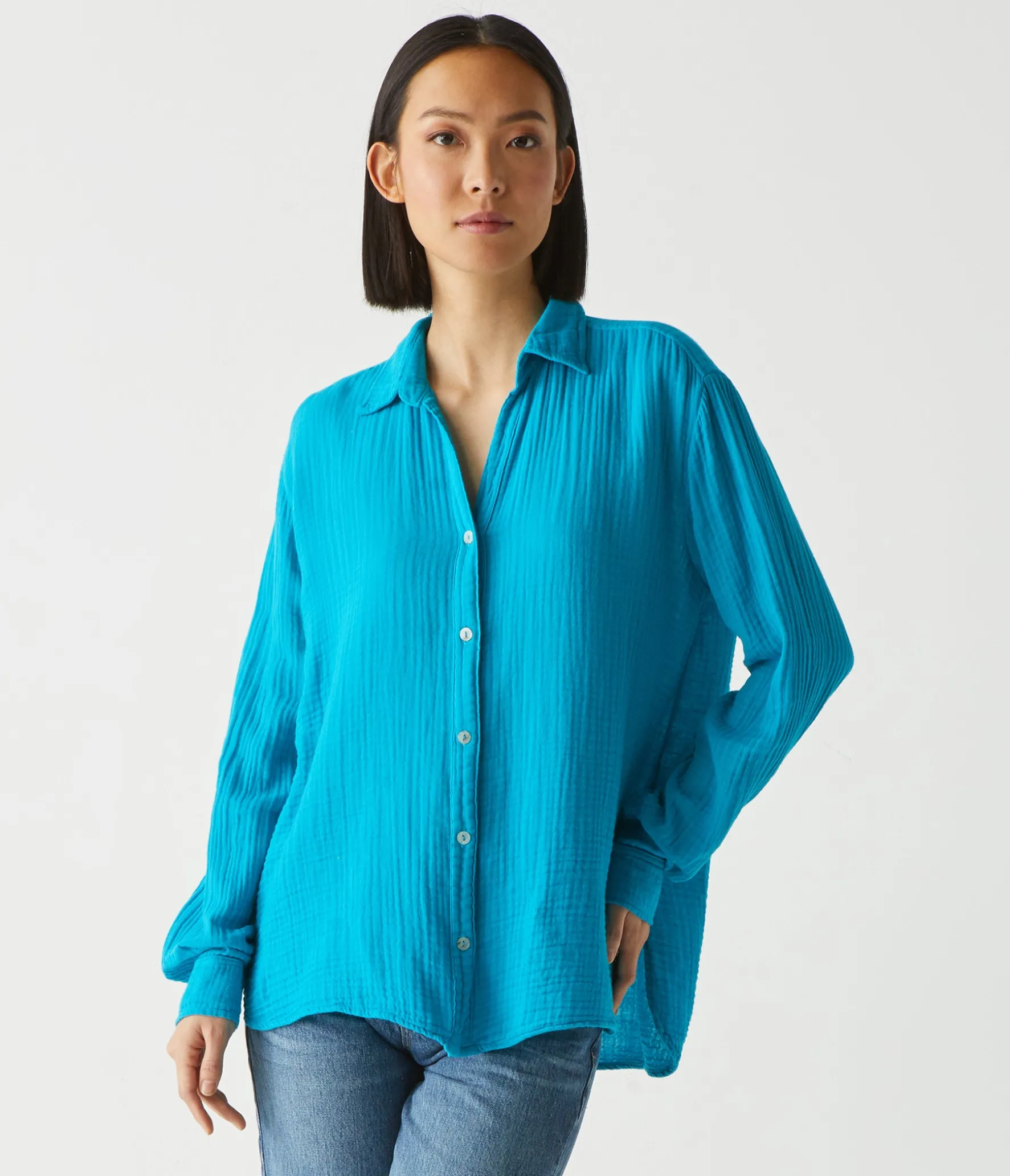 Leo Gauze Button Down Shirt