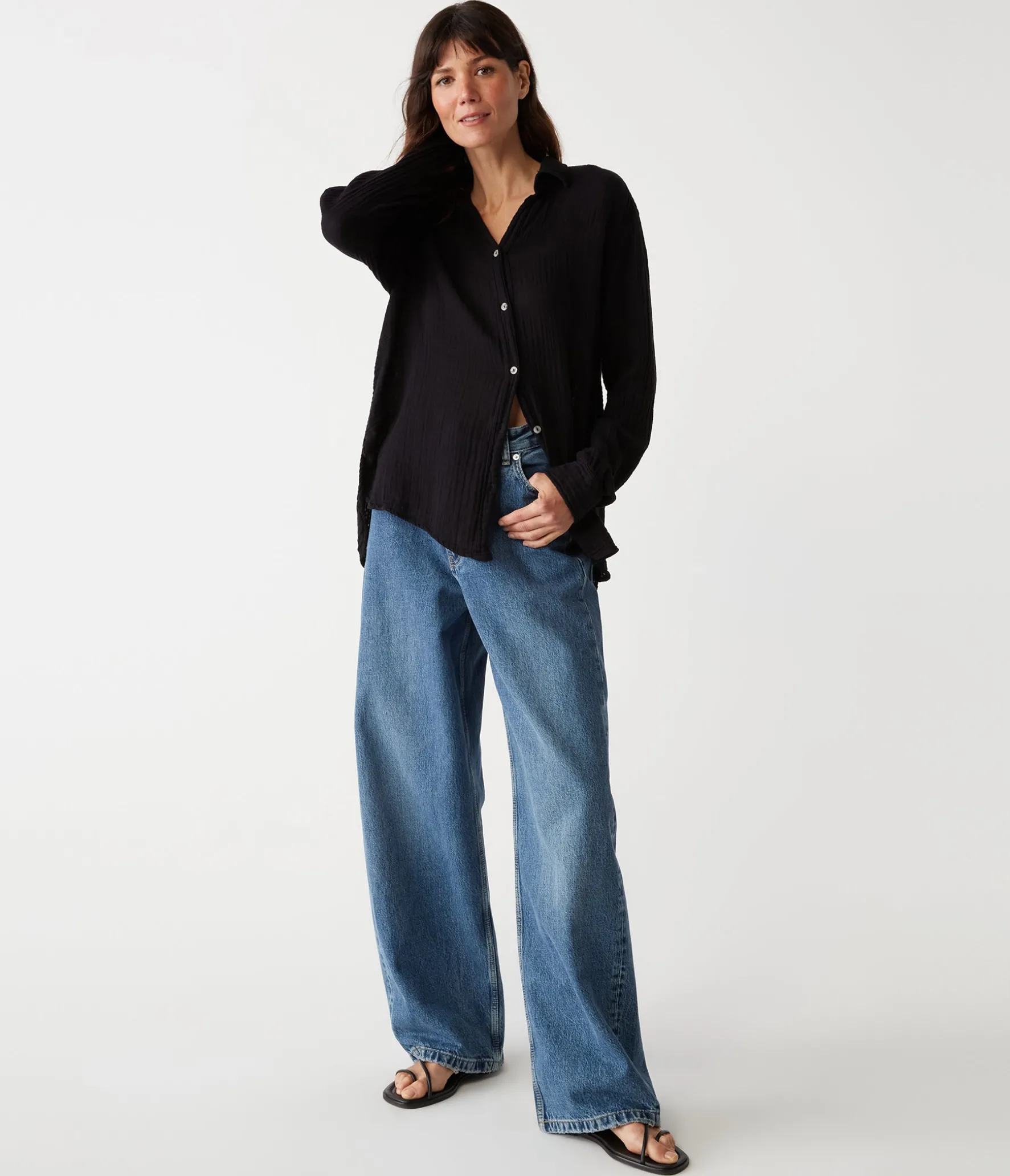 Leo Gauze Button Down Shirt