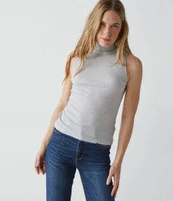 Lino Shine Mock Neck Tank