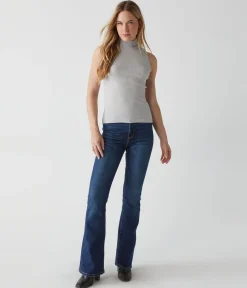 Lino Shine Mock Neck Tank