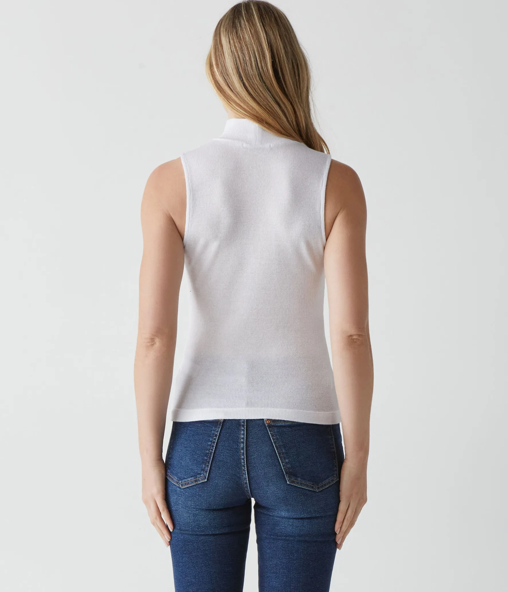 Lino Shine Mock Neck Tank