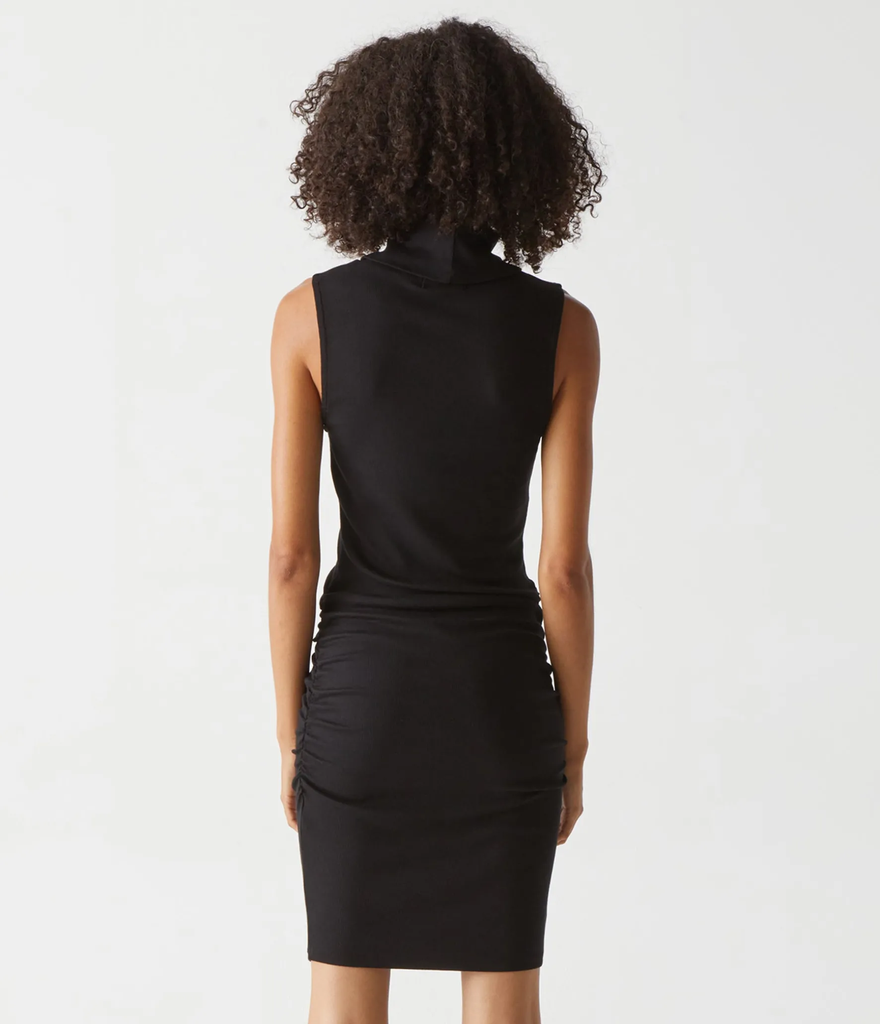 Macy Mock Neck Ribbed Dress