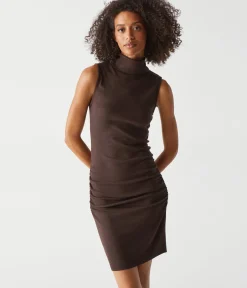 Macy Mock Neck Ribbed Dress