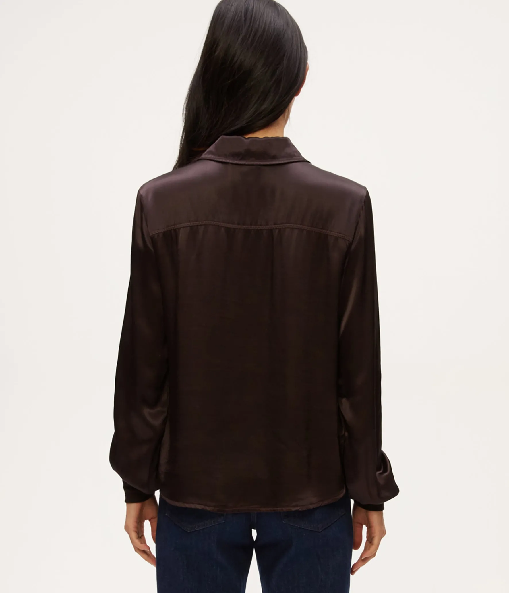 Meredith Satin Button Down Shirt