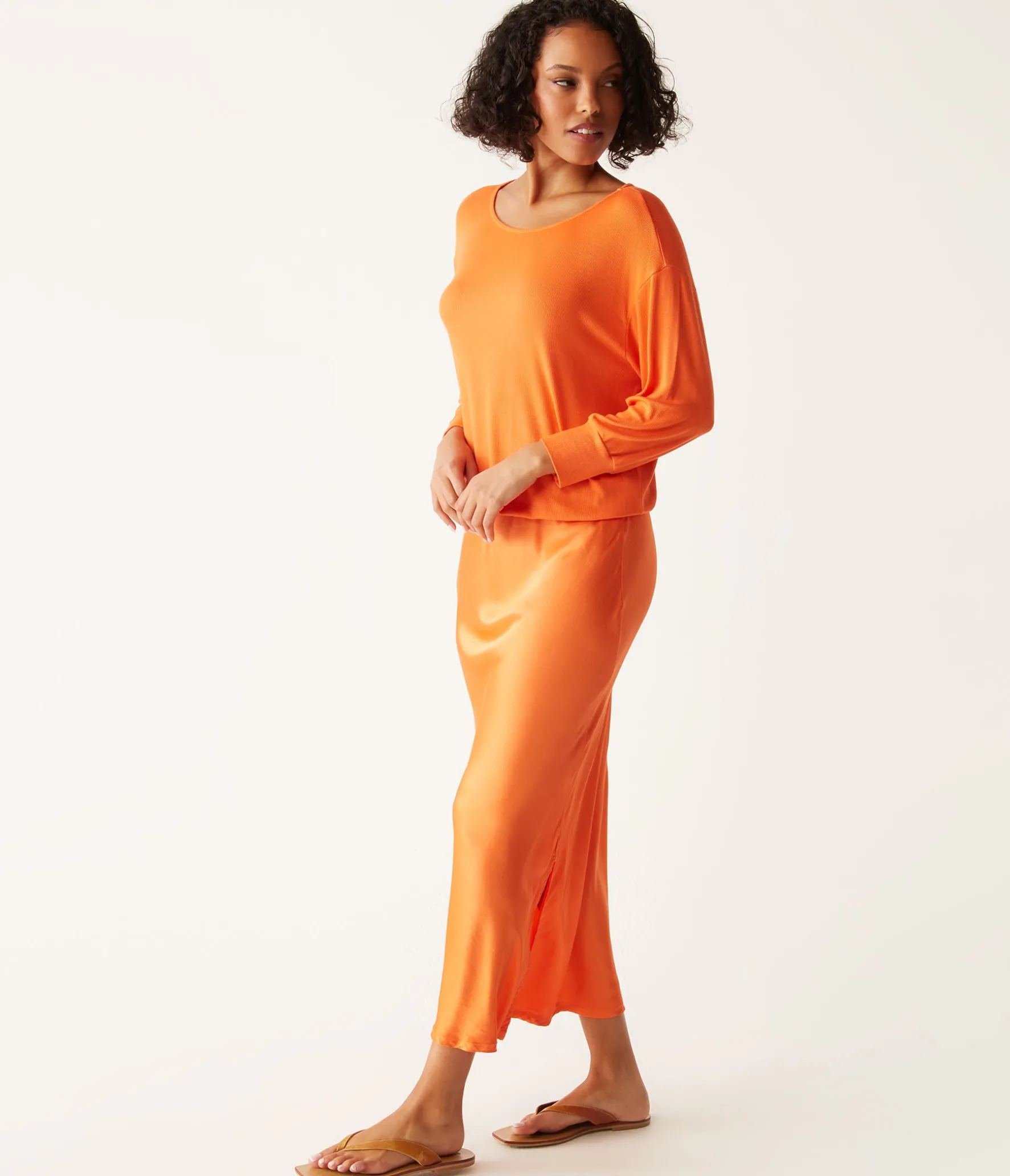 Nadia Mixed Fabric Satin Dress