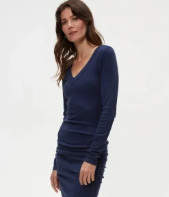 Nova Ribbed V-Neck Dress