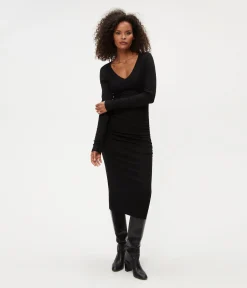 Nova Ribbed V-Neck Dress