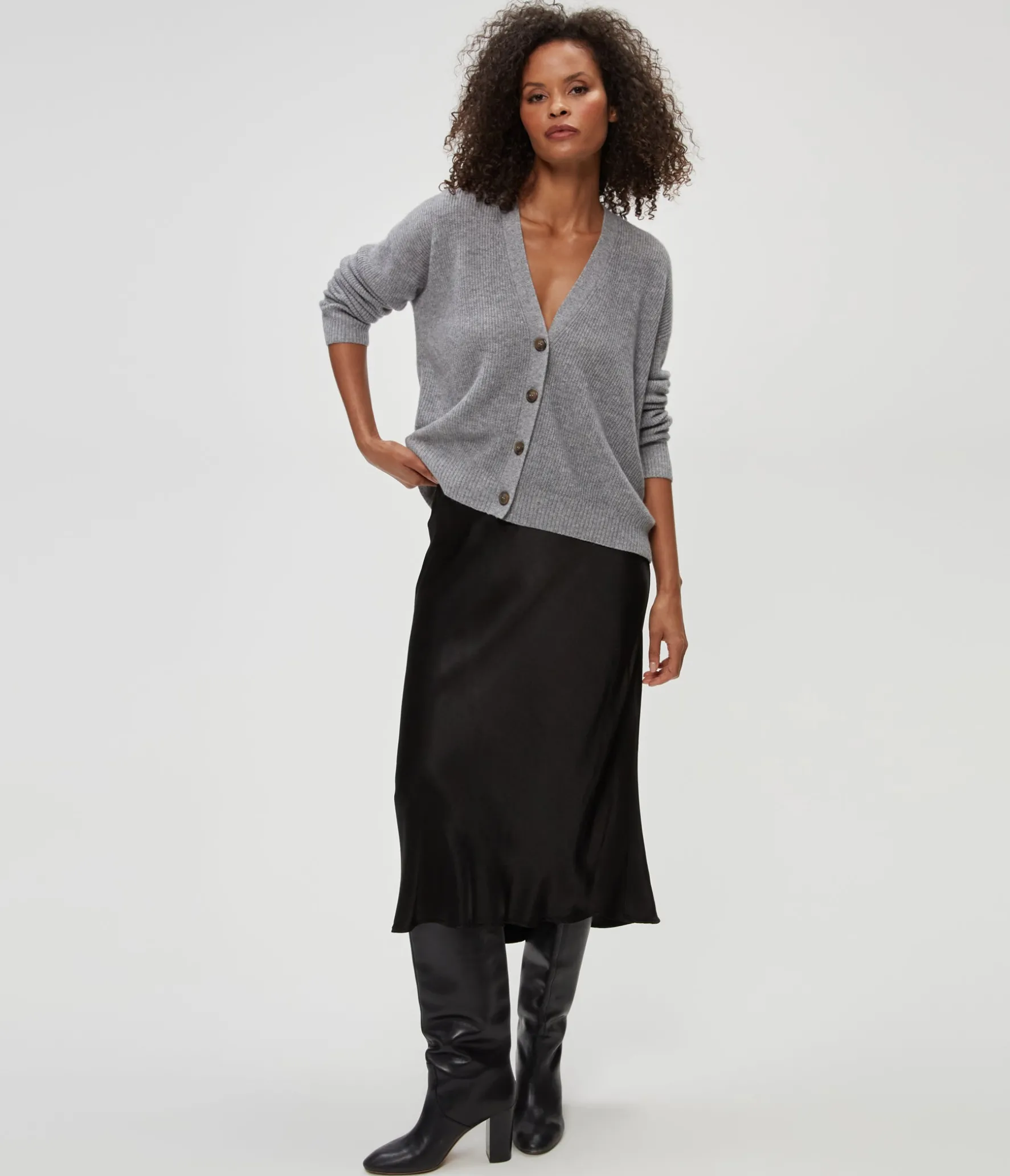 Petite Leila Bias Cut Midi Skirt