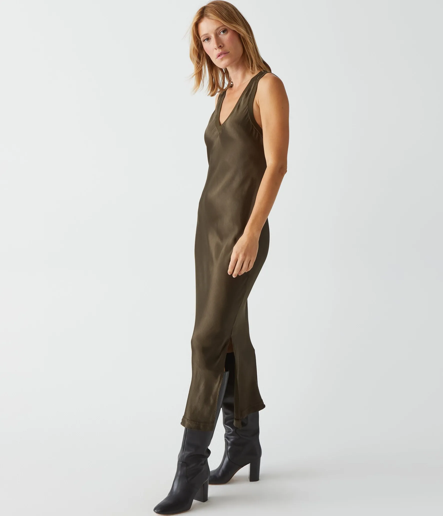 Randi Satin Midi Dress