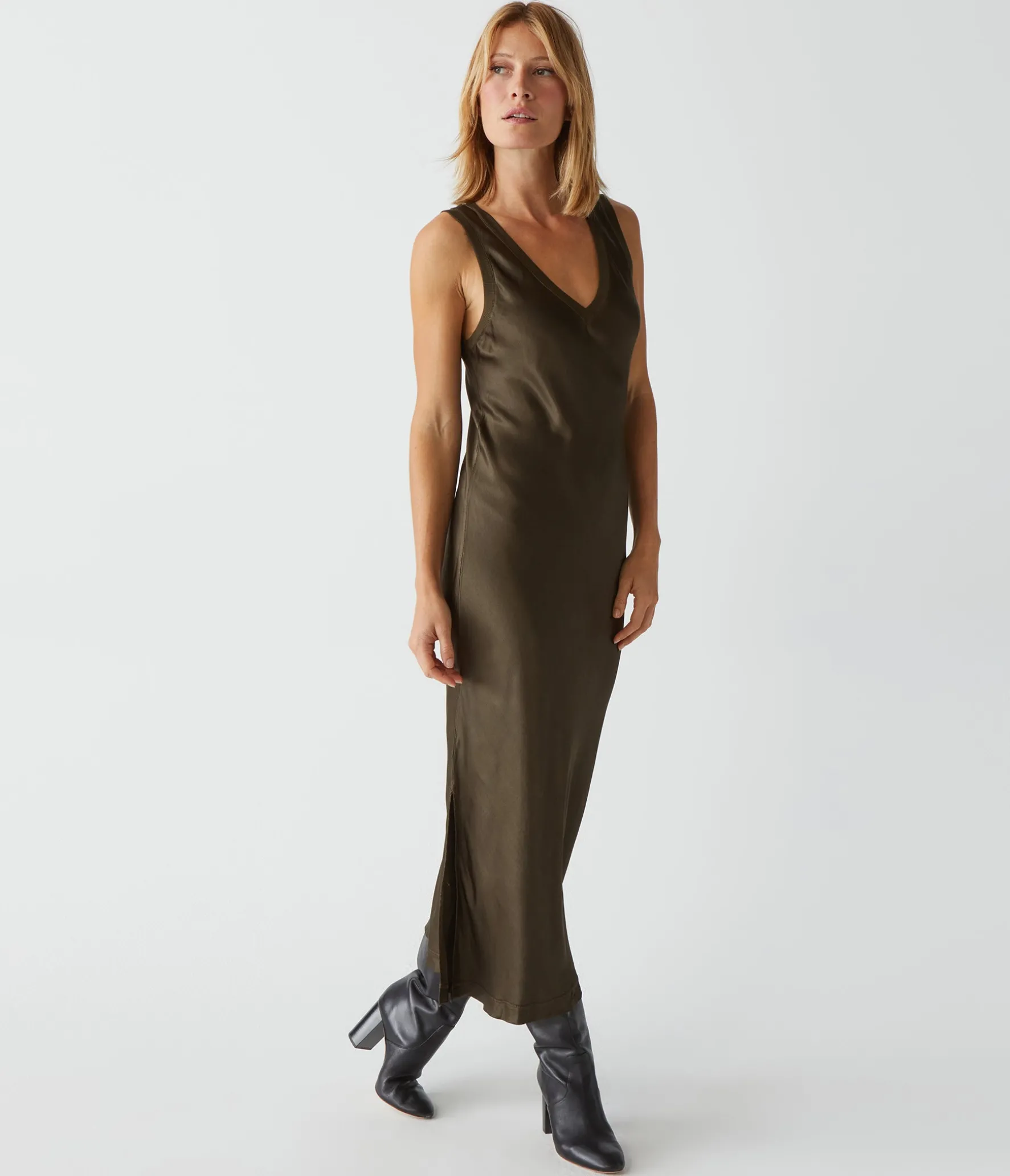 Randi Satin Midi Dress