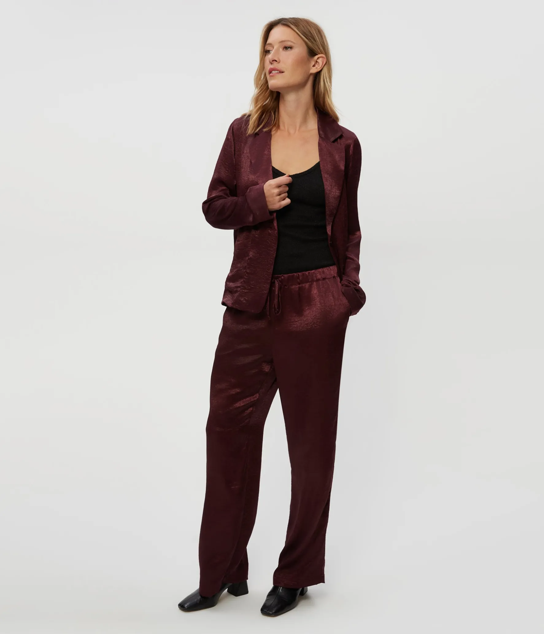 Sanji Hammered Satin Drawstring Pant