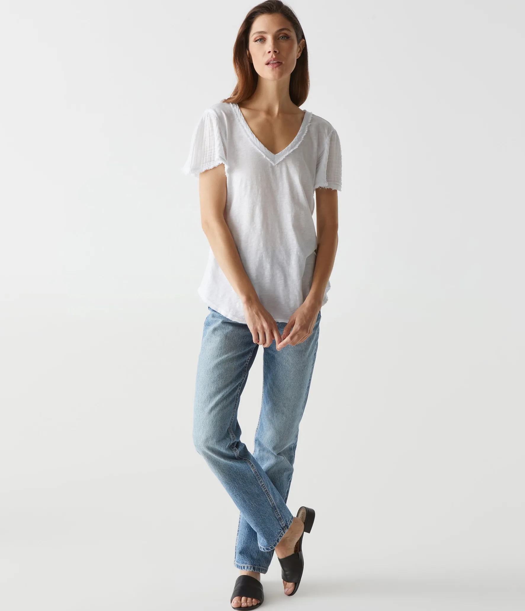 Tate Mixed Fabric Tee