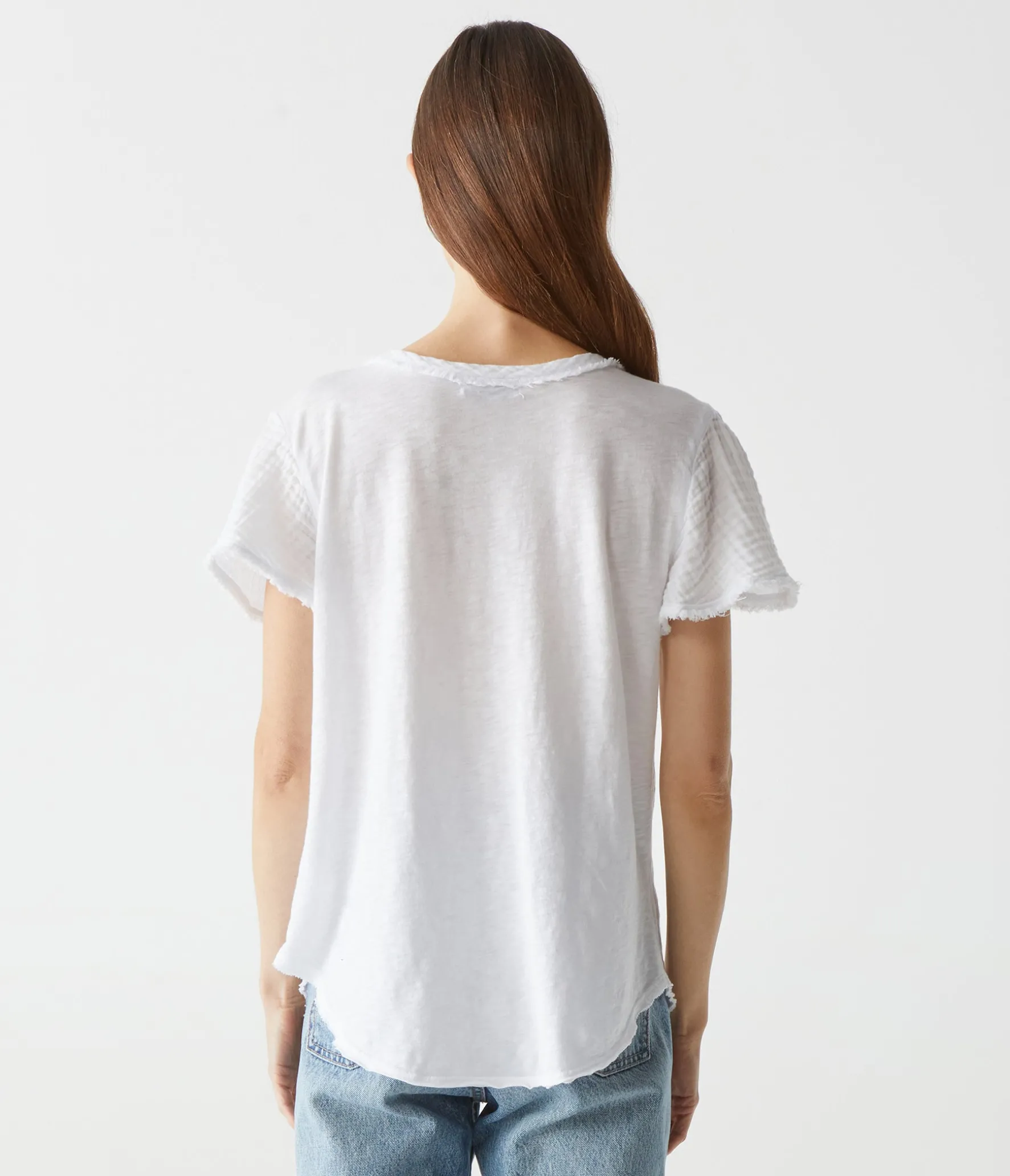 Tate Mixed Fabric Tee