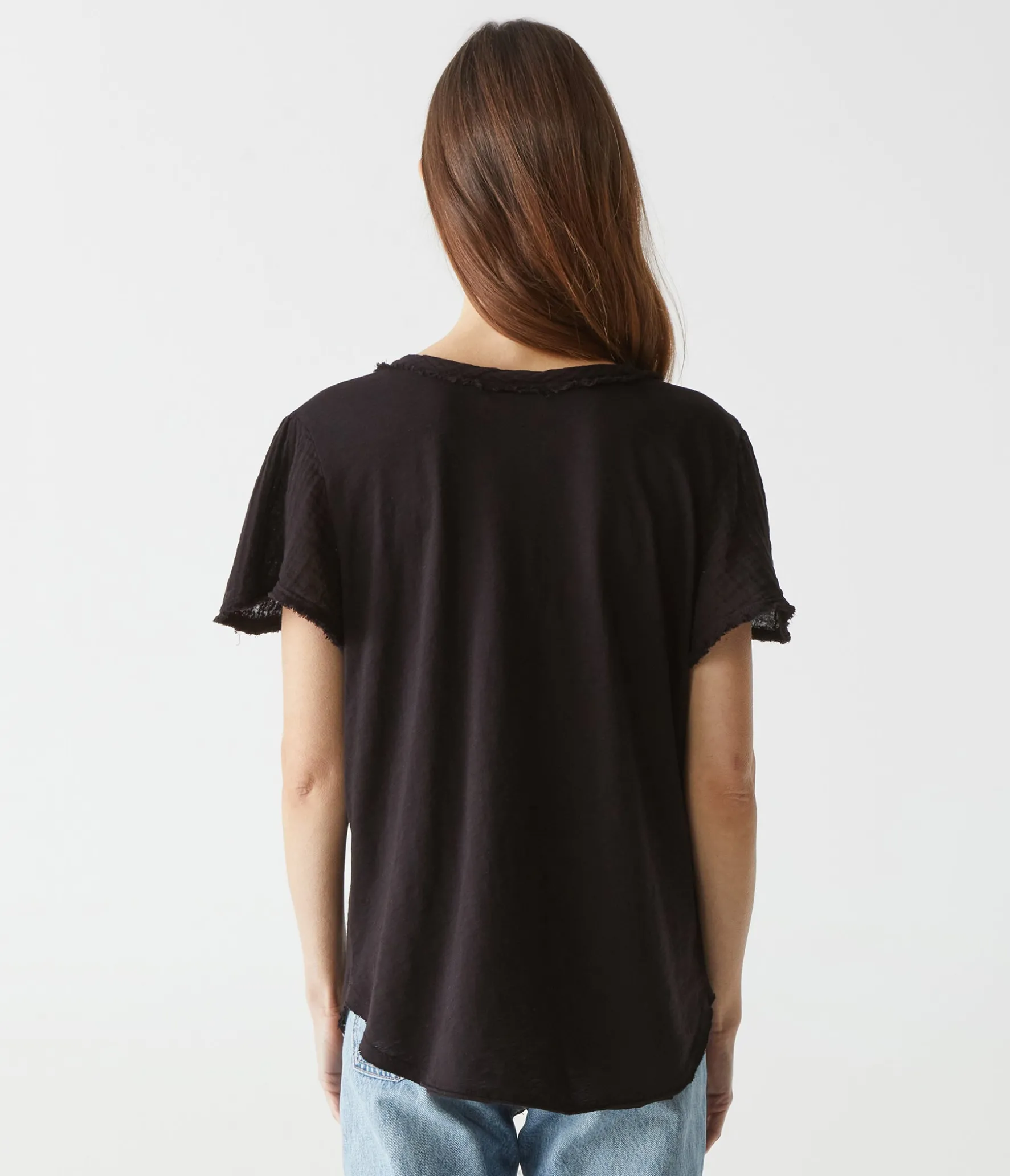 Tate Mixed Fabric Tee