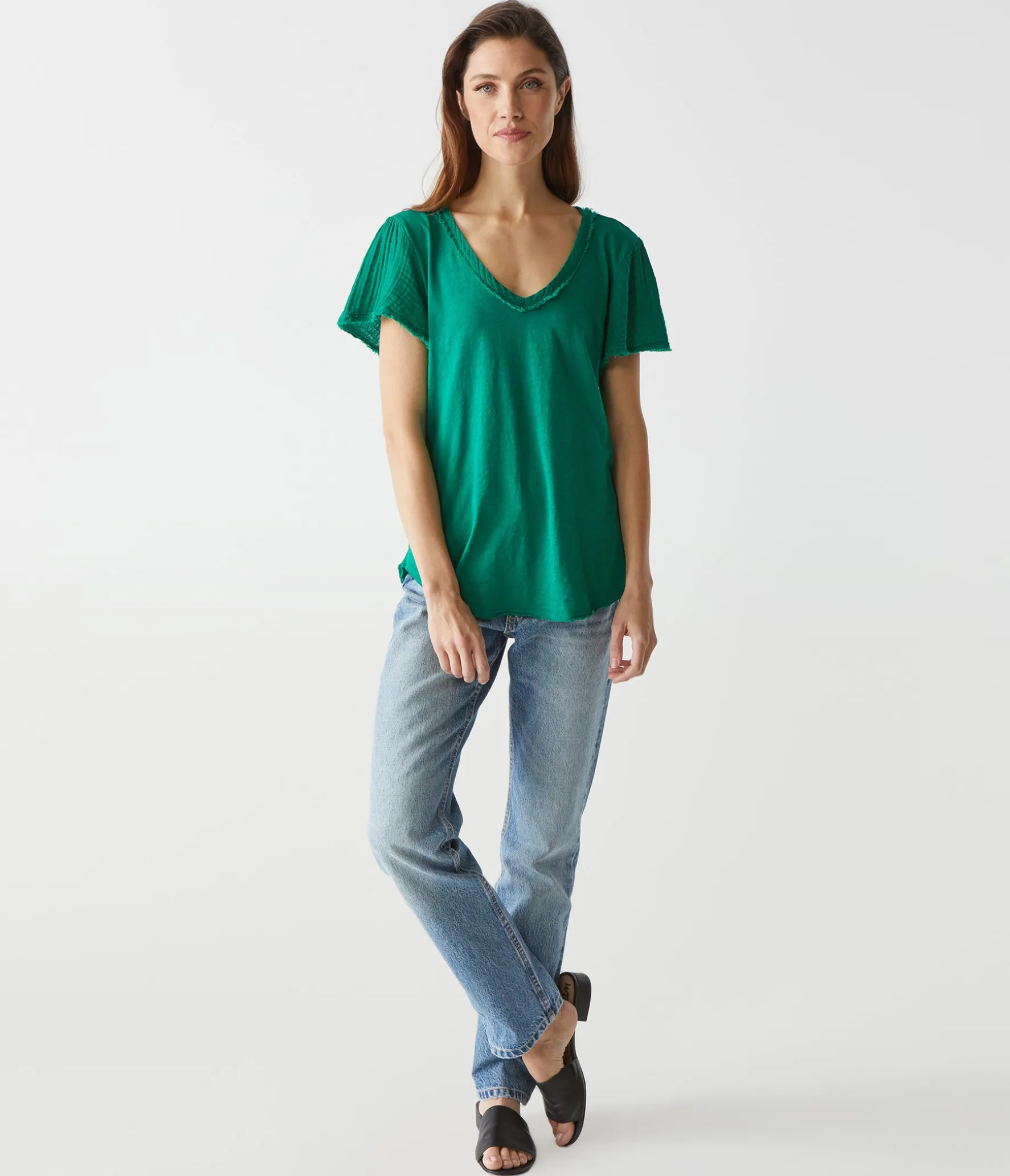Tate Mixed Fabric Tee