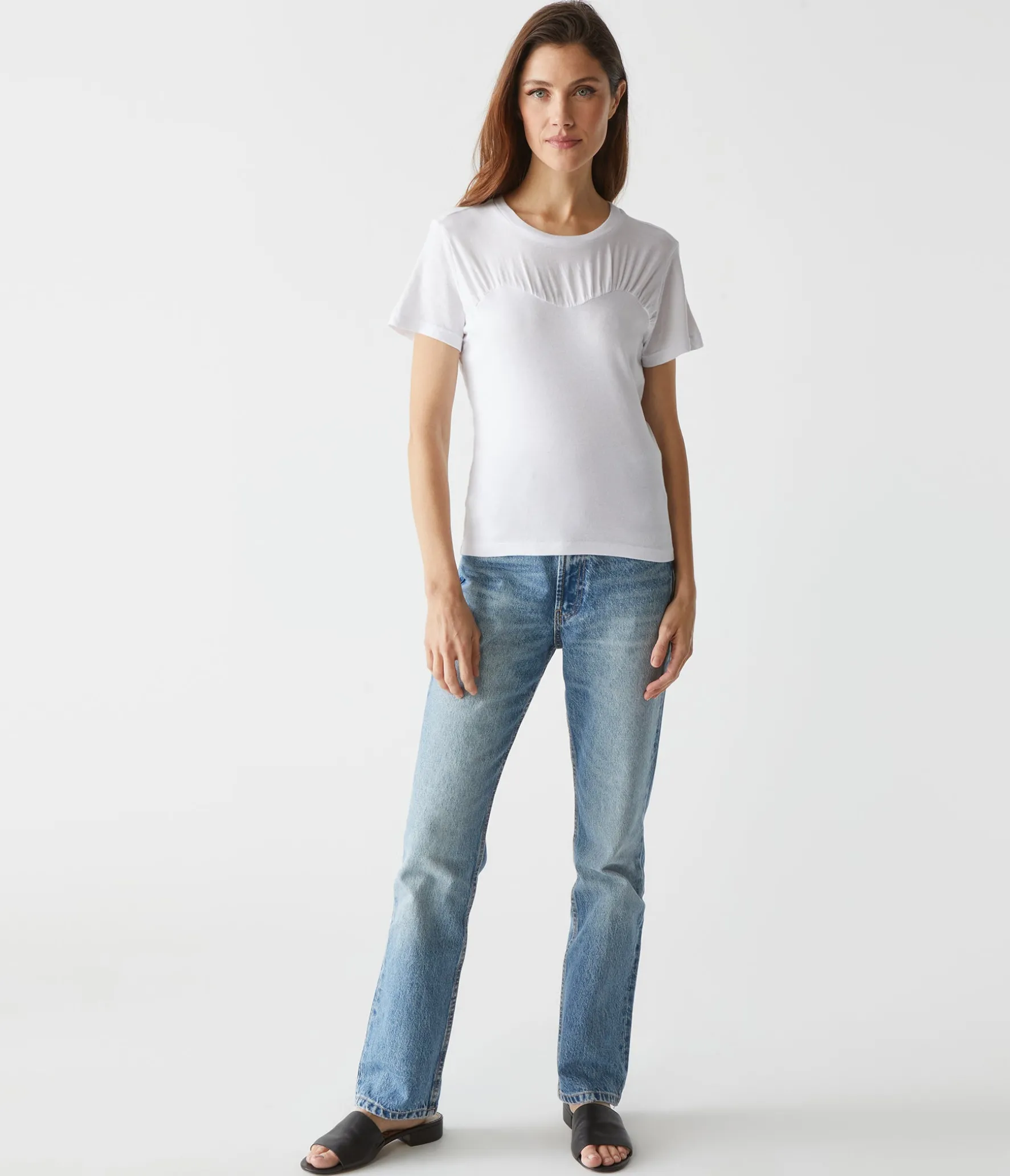 Victoria Mixed Fabric Tee