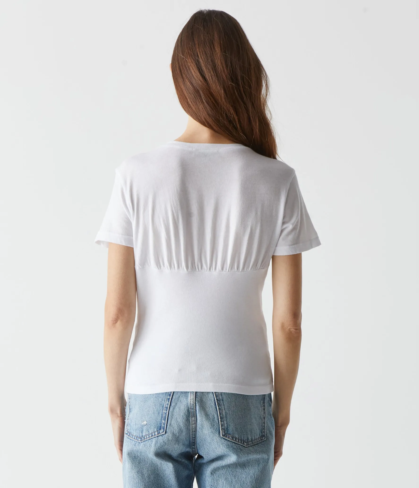 Victoria Mixed Fabric Tee