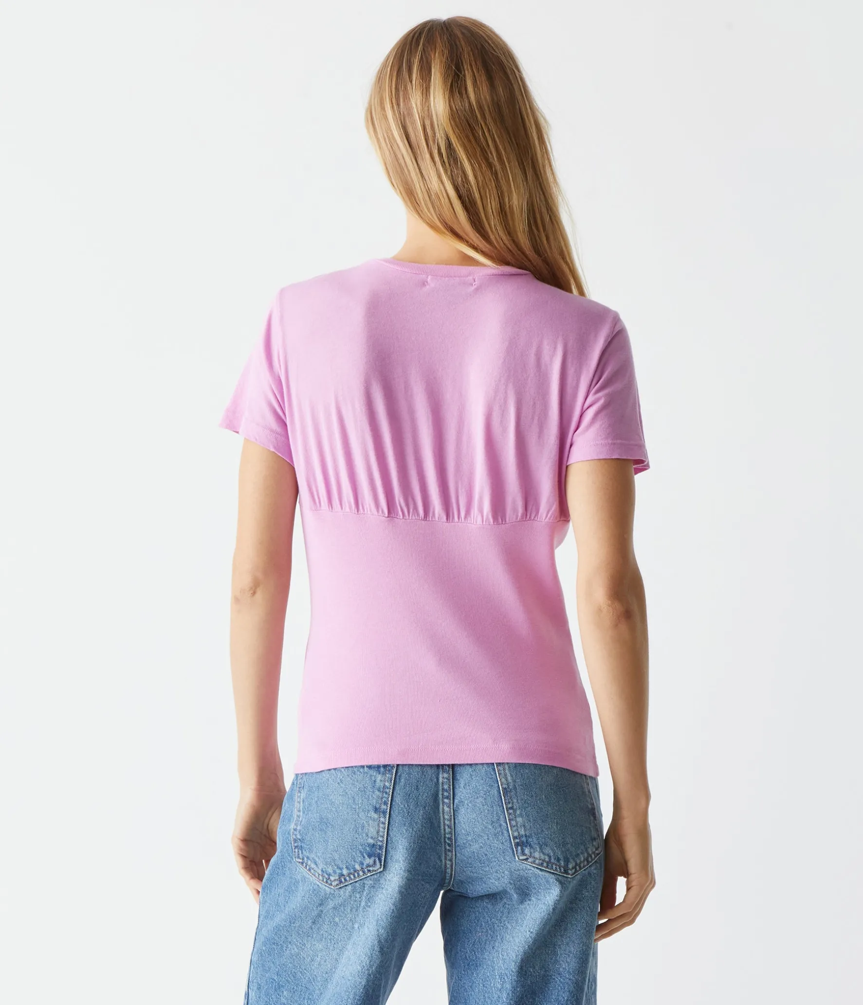 Victoria Mixed Fabric Tee