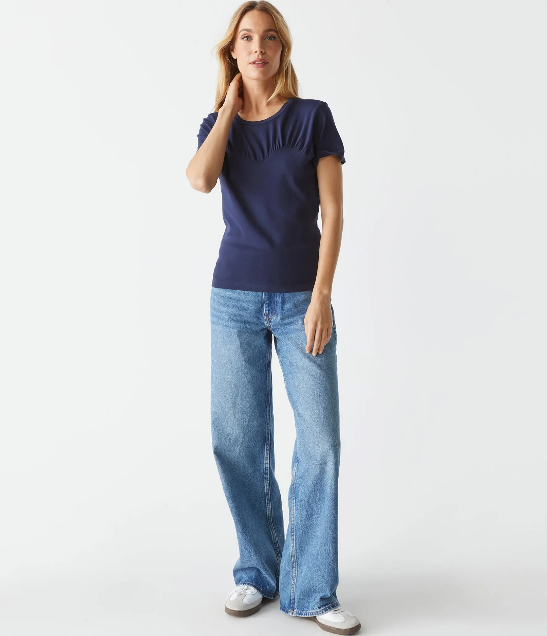 Victoria Mixed Fabric Tee